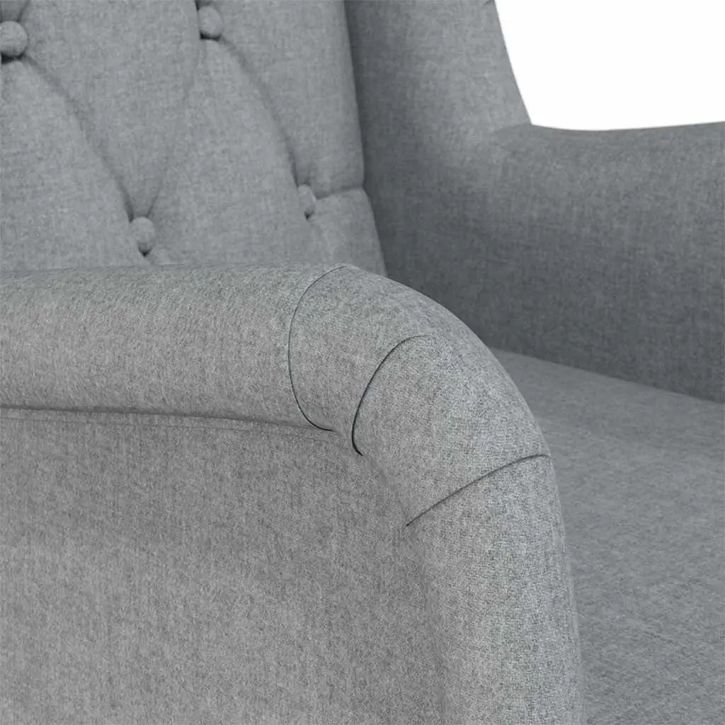 Grey Fabric Upholstered Rocking Armchair Padded Foam Living Room