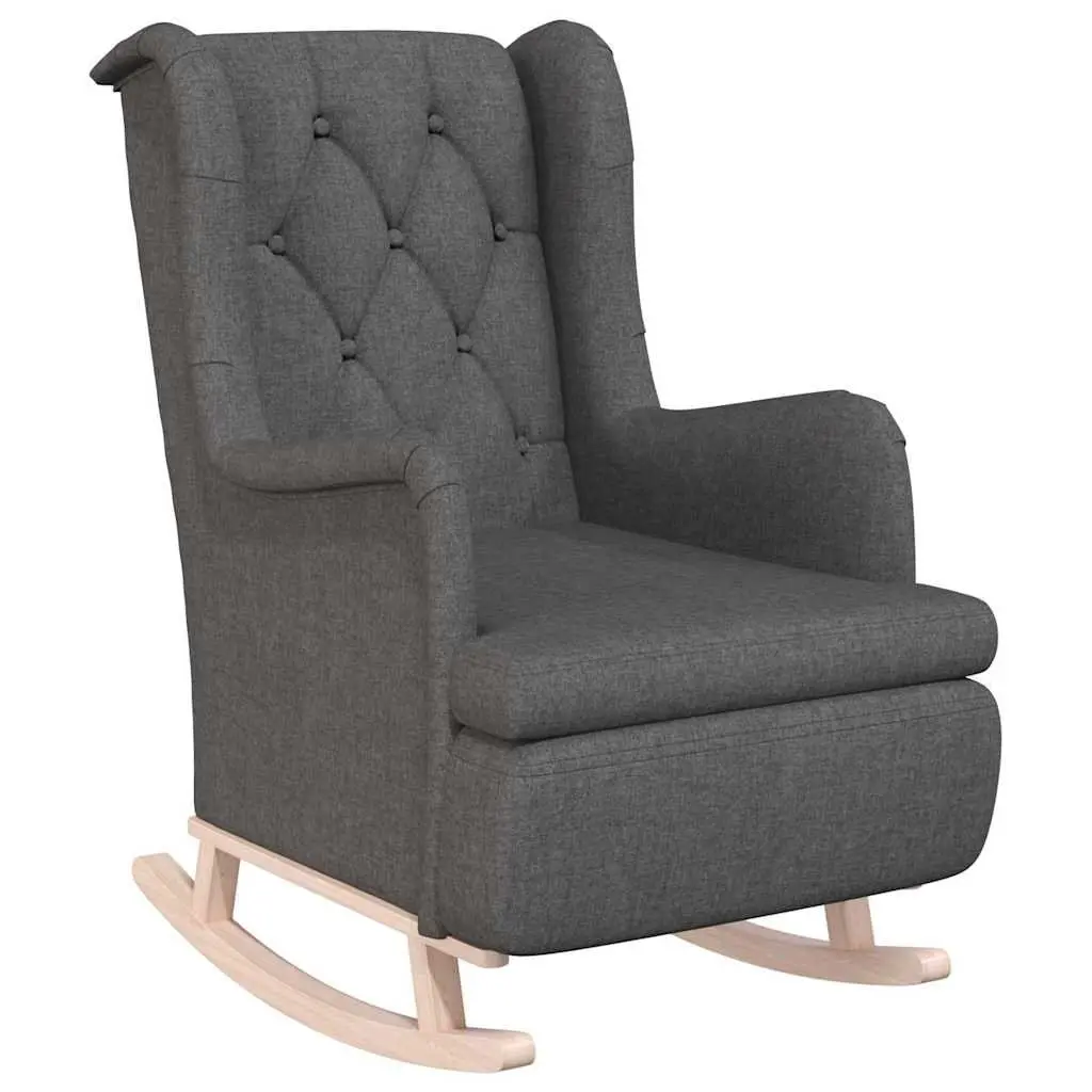 Armchair with Rocking Legs Grey Fabric Padded Foam Seat Living Room Furniture