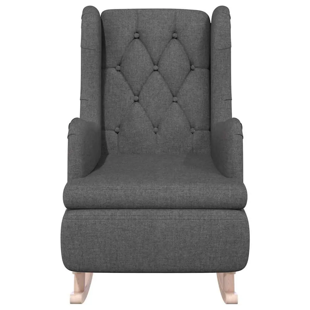 Armchair with Rocking Legs Grey Fabric Padded Foam Seat Living Room Furniture