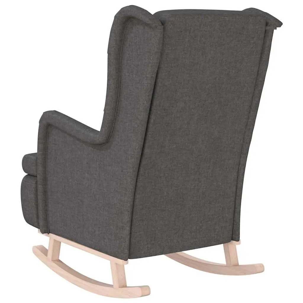 Armchair with Rocking Legs Grey Fabric Padded Foam Seat Living Room Furniture