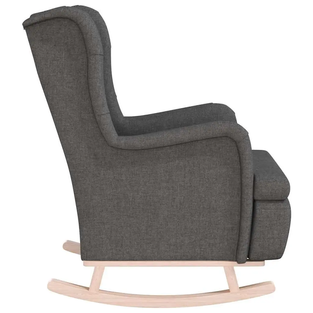Armchair with Rocking Legs Grey Fabric Padded Foam Seat Living Room Furniture