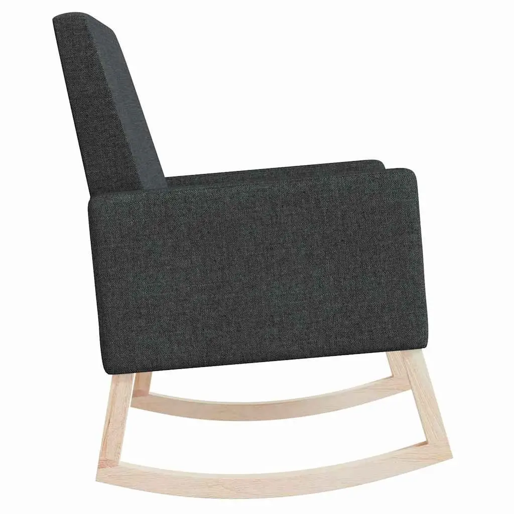 Rocking Chair Black Fabric Upholstered Armrest Living Room