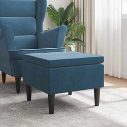 Blue Velvet Stool with Wooden Legs: Practical and Valuable