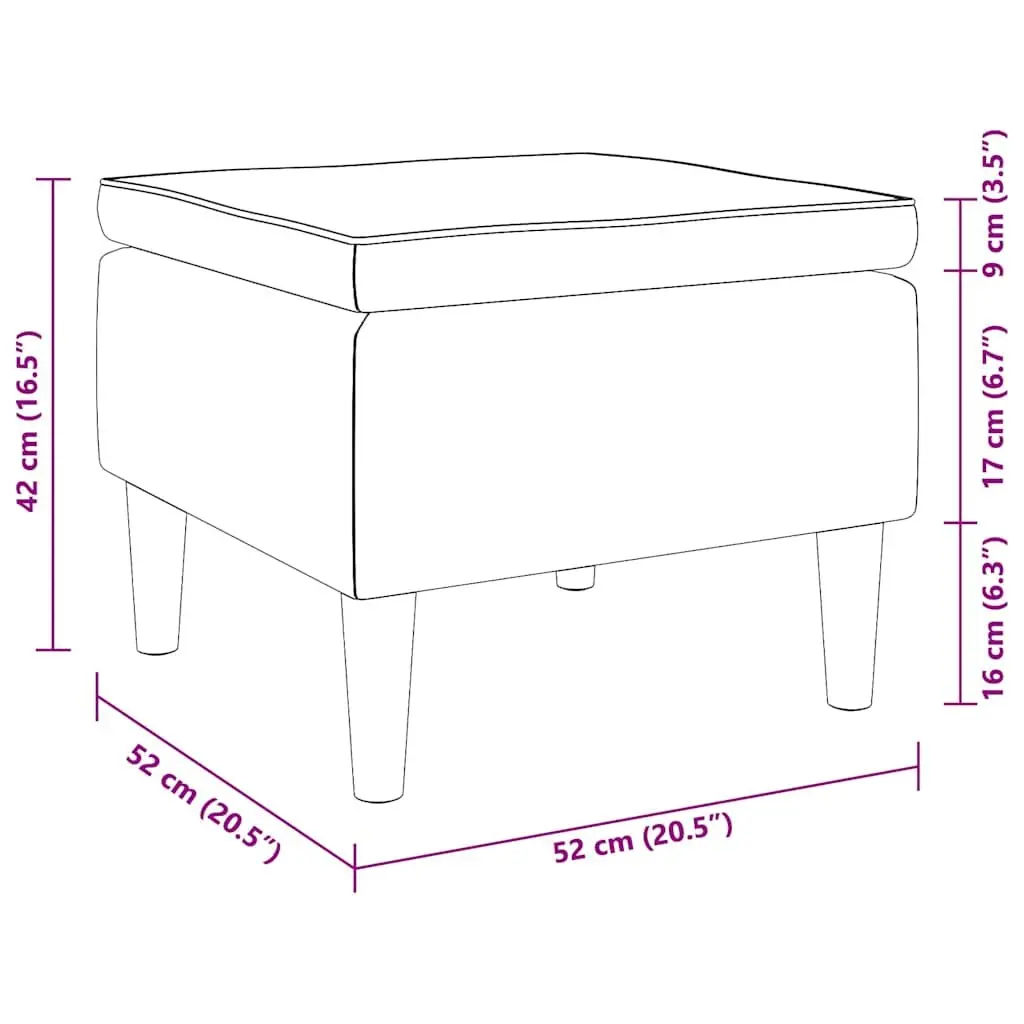Stool Footrest Compact Blue Padded Seat Wooden Legs