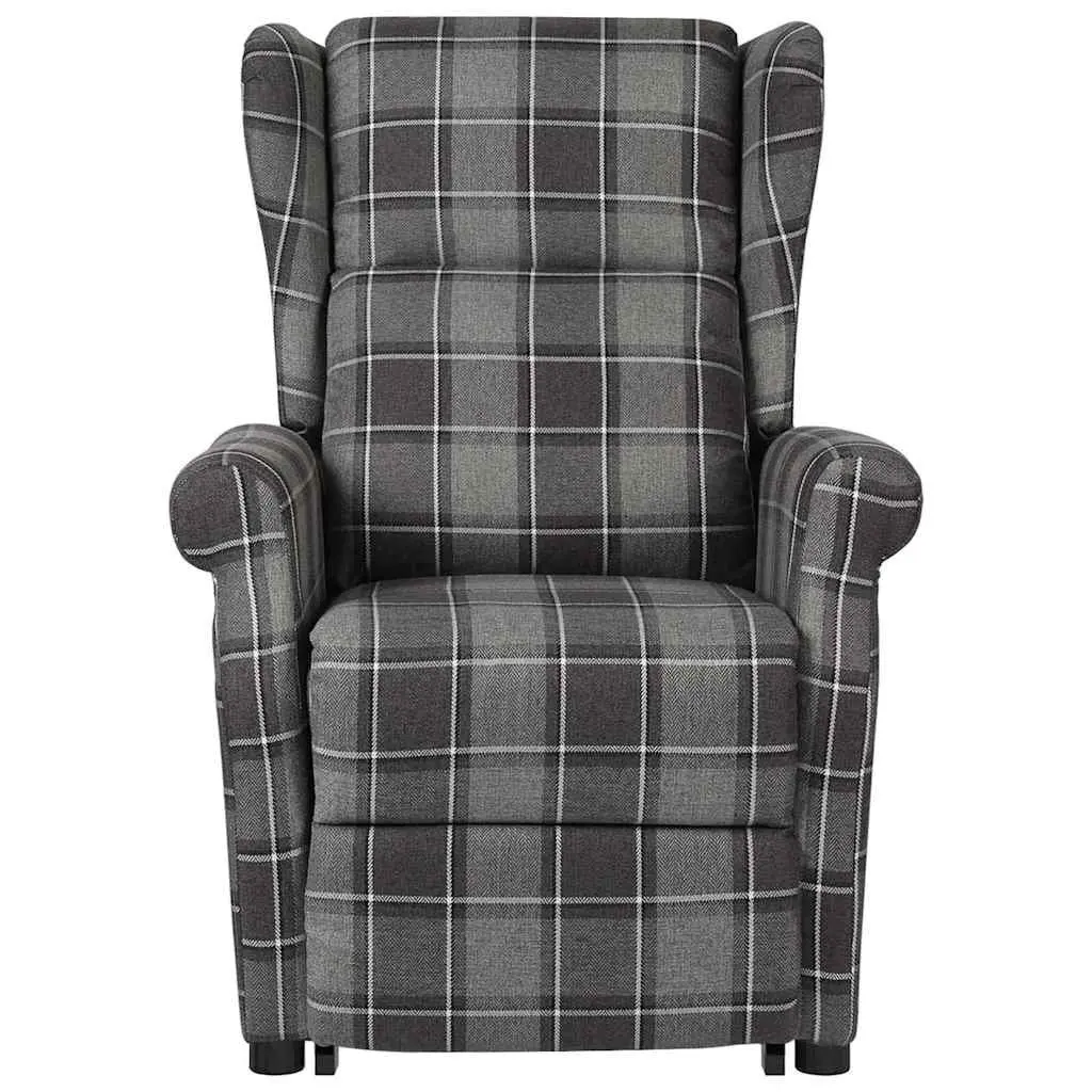 Electric Massage Chair Stand Up Recliner Grey Fabric 6 Massage Points 3 Adjustable Positions