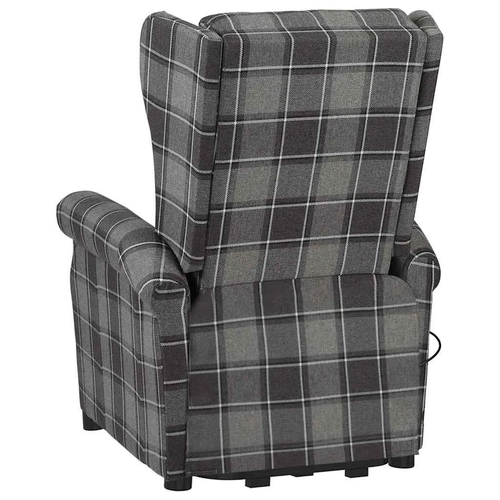 Electric Massage Chair Stand Up Recliner Grey Fabric 6 Massage Points 3 Adjustable Positions