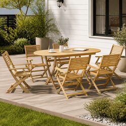 Quality 7-Piece Acacia Outdoor Dining Set for Value