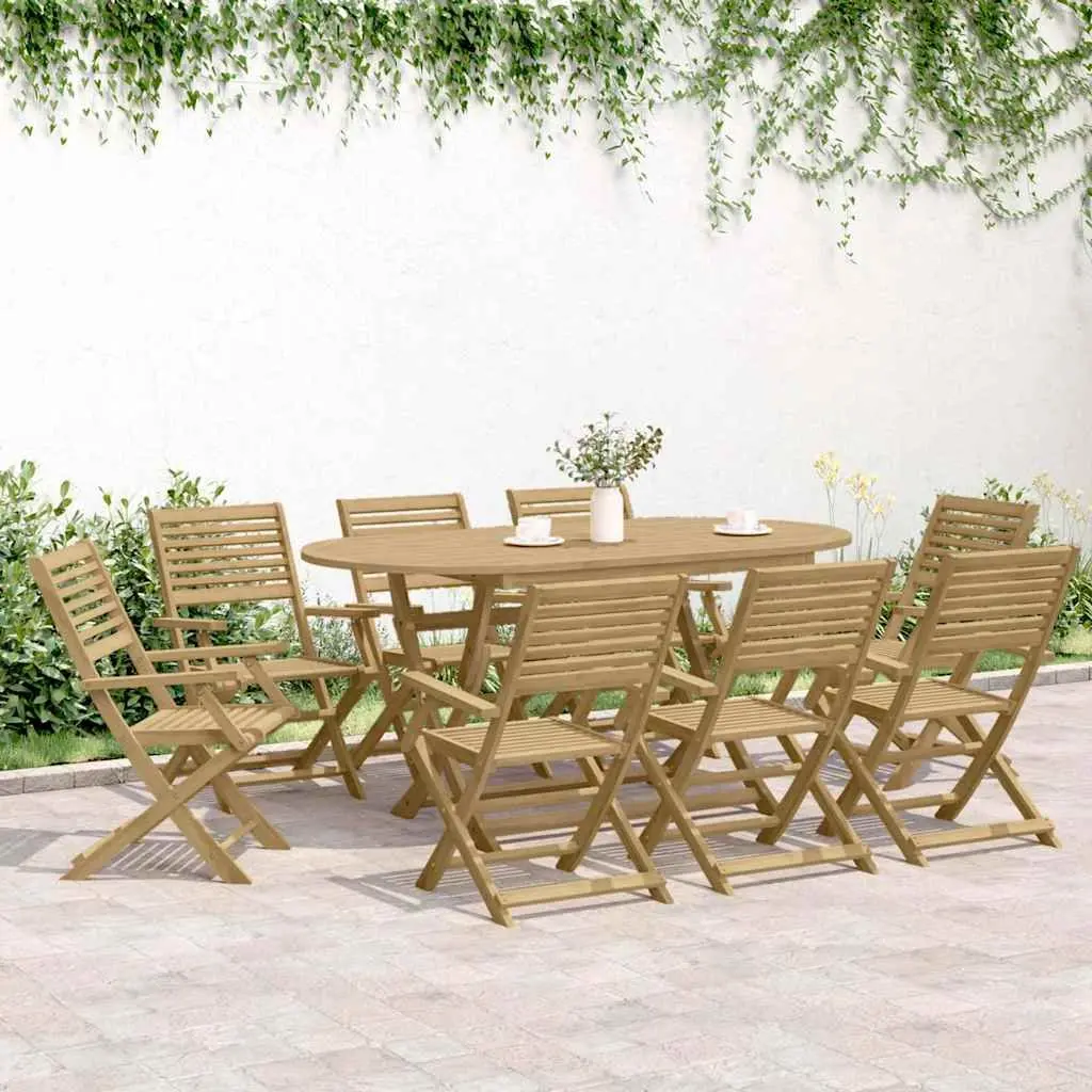 Outdoor Dining Set 9 Piece Garden Furniture Solid Wood Acacia Patio Table Chairs