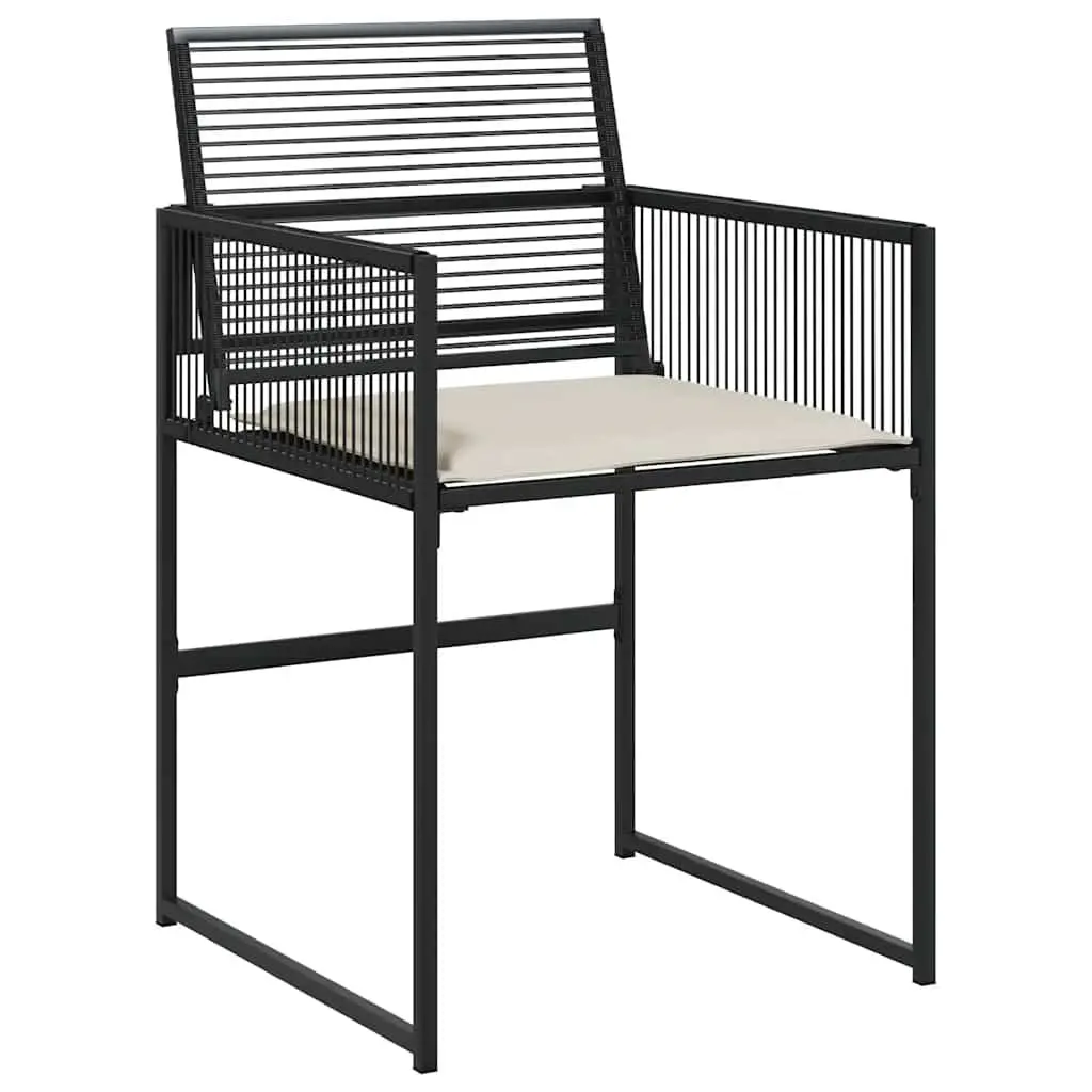Outdoor Furniture Dining Set 5 Piece Garden Table Chairs with Cushions Black