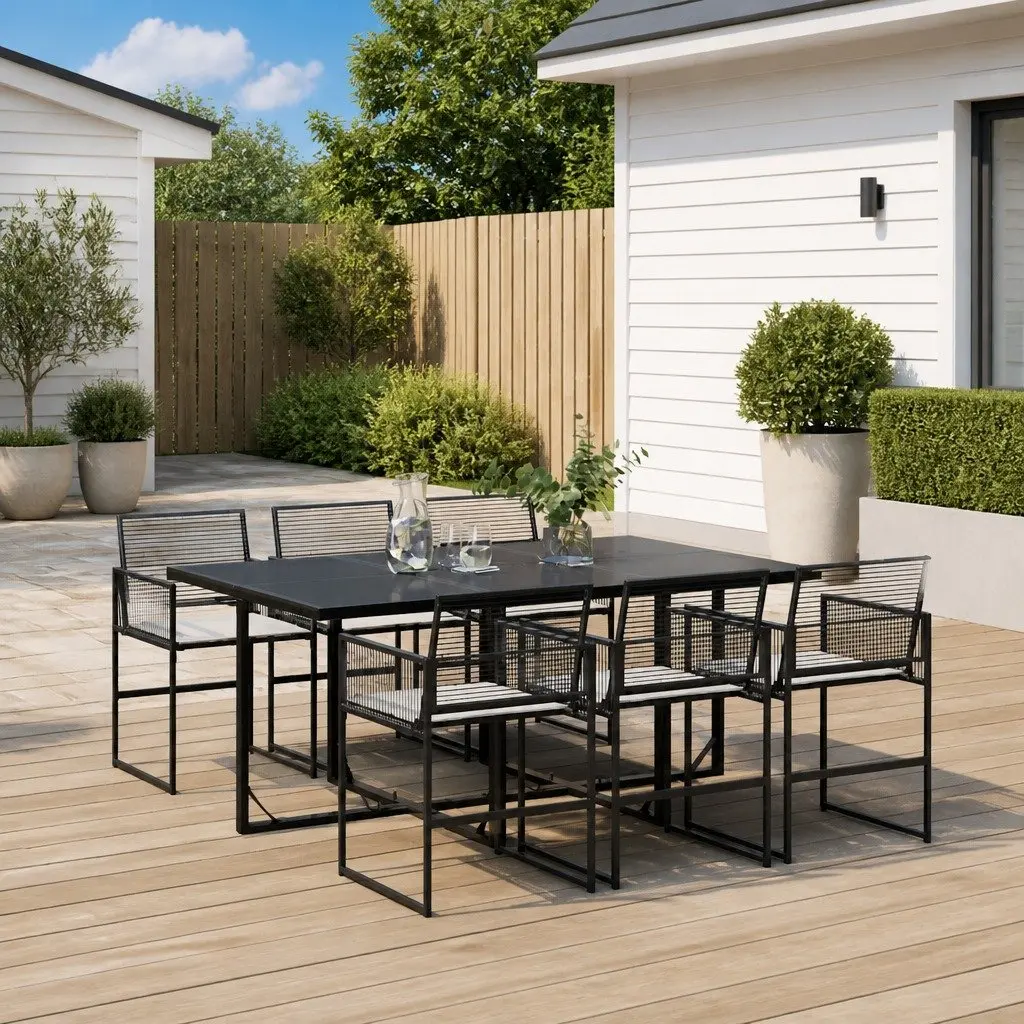 7-Piece Garden Dining Set with Comfort and Style