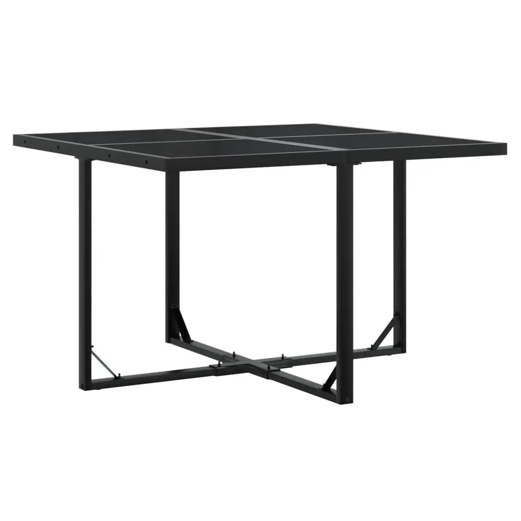 Outdoor Dining Set 9 Piece Black Poly Rattan Table Chairs Cushions