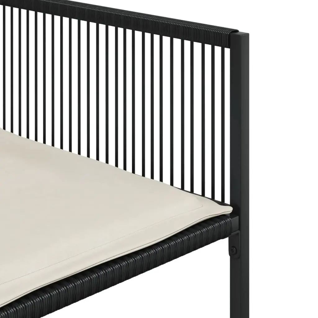 Outdoor Dining Set 13 Piece Black PE Rattan Table Chairs Cushions