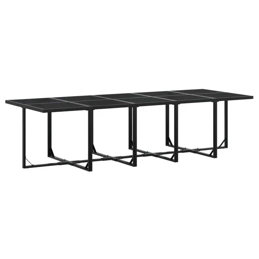Garden Dining Set 15 Piece Outdoor Use Black Poly Rattan Furniture