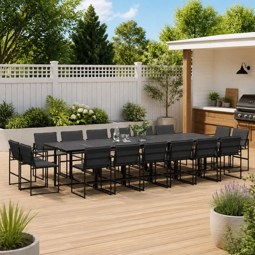 17 Piece Outdoor Dining Set with Cushions