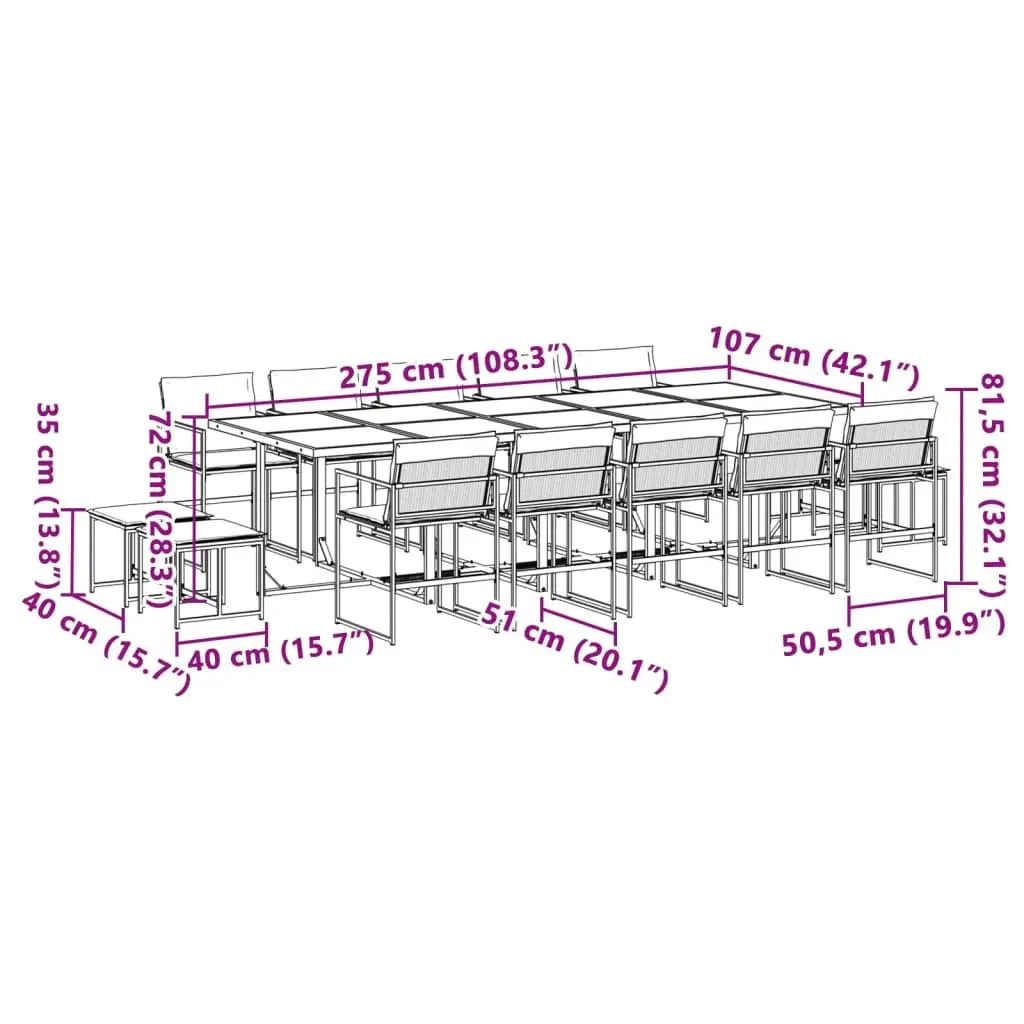 15 Piece Garden Dining Set for Enjoyable Meals