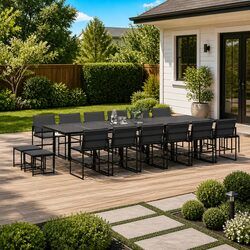 Reliable 17-Piece Outdoor Dining Set for Every Occasion
