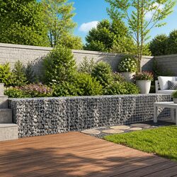 Gabion Basket with Cover 1000x50x50 cm Garden Retaining Wall Landscaping Cage