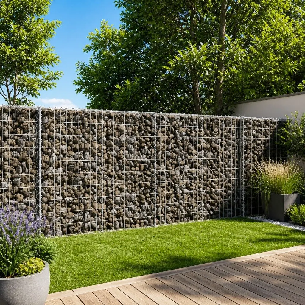 Gabion Basket 200x50x100 cm for Garden Retaining Silver Galvanised Iron Wire