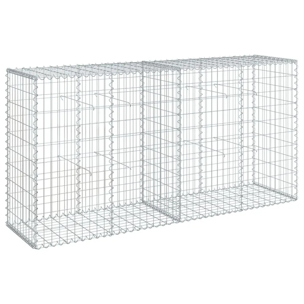 Gabion Basket 200x50x100 cm for Garden Retaining Silver Galvanised Iron Wire