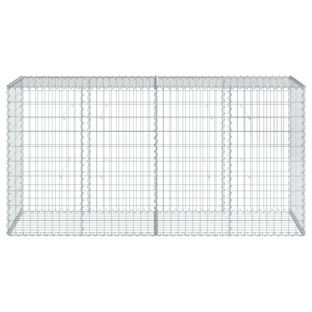 Gabion Basket 200x50x100 cm for Garden Retaining Silver Galvanised Iron Wire