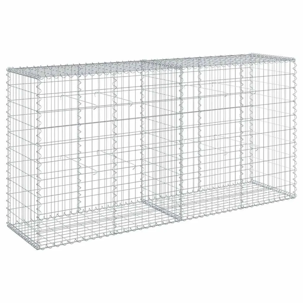 Gabion Basket 200x50x100 cm for Garden Retaining Silver Galvanised Iron Wire