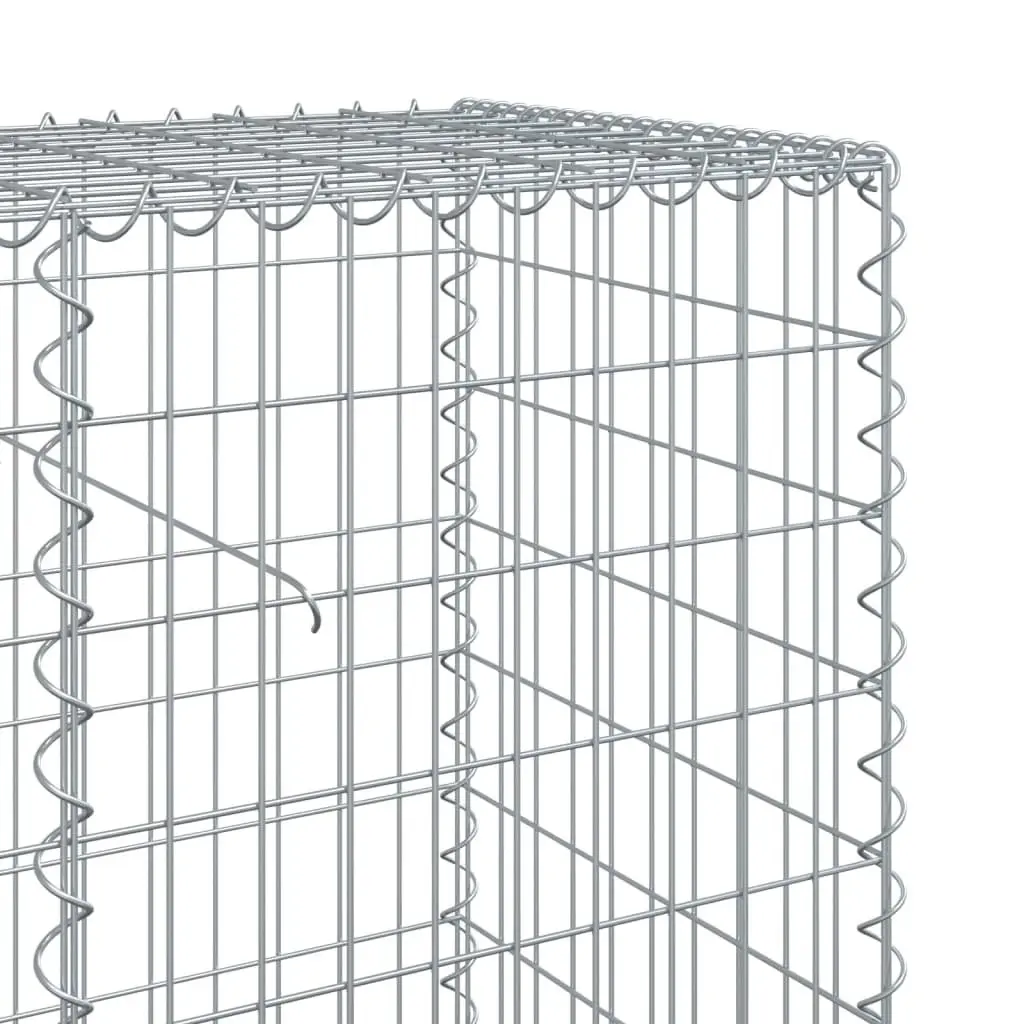 Gabion Basket 200x50x100 cm for Garden Retaining Silver Galvanised Iron Wire