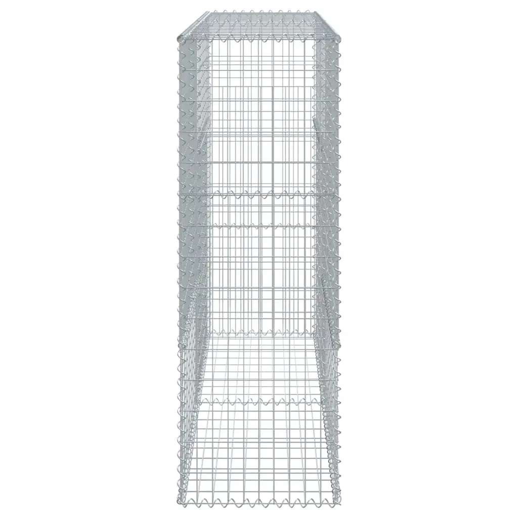 Gabion Basket 200x50x150 cm Silver Metal Wire Cage for Garden Landscaping and Outdoor Decor