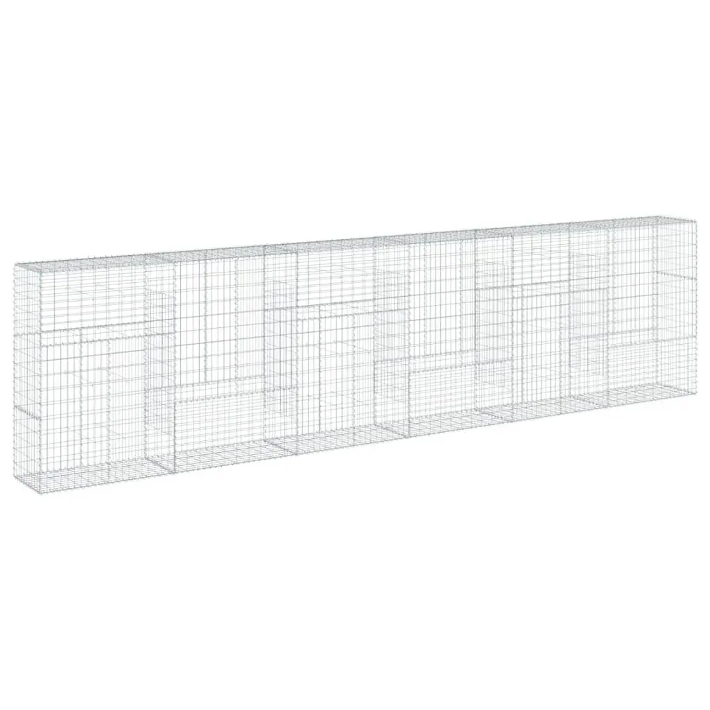 Gabion Basket 600x50x150 cm Galvanised Iron Wire Garden Retaining with Cover