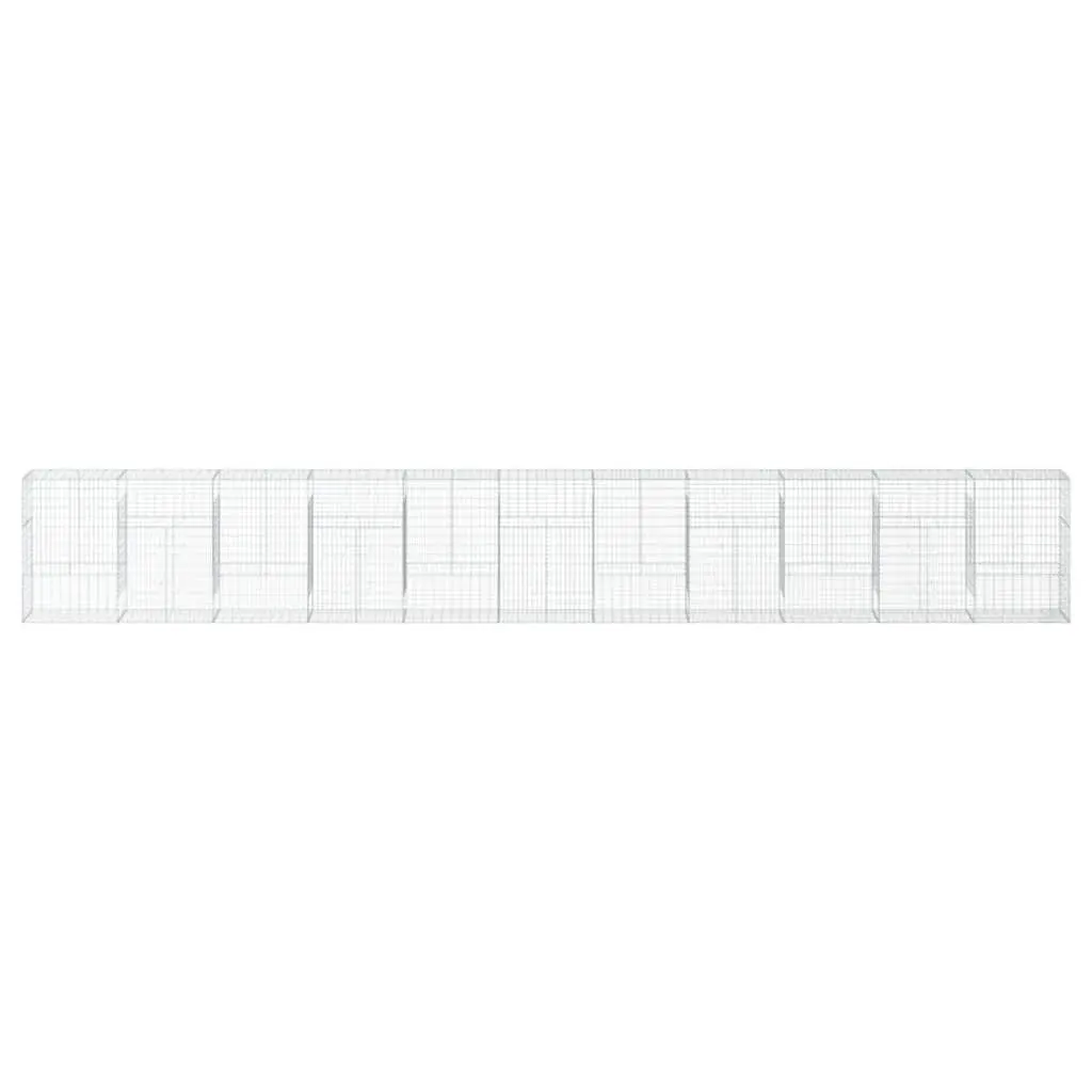 Gabion Basket 1100x50x150 cm for Landscaping Silver Galvanised Iron Wire
