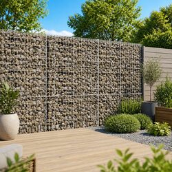 Versatile Gabion Basket with Cover 100x50x200 cm Silver