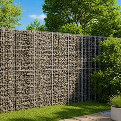 Gabion Basket with Cover 200x50x200 cm Galvanised Iron Wire Garden Retaining