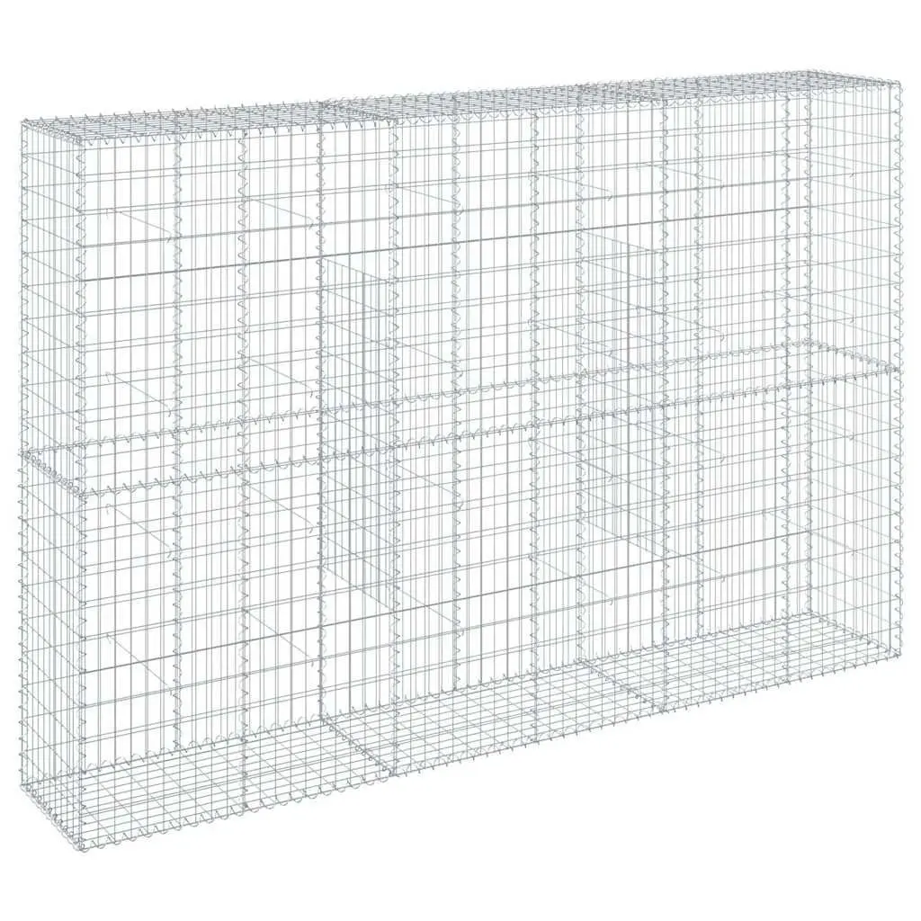 Gabion Basket 300x50x200 cm Silver Galvanised Iron for Landscaping Outdoor Decoration and Garden Structures