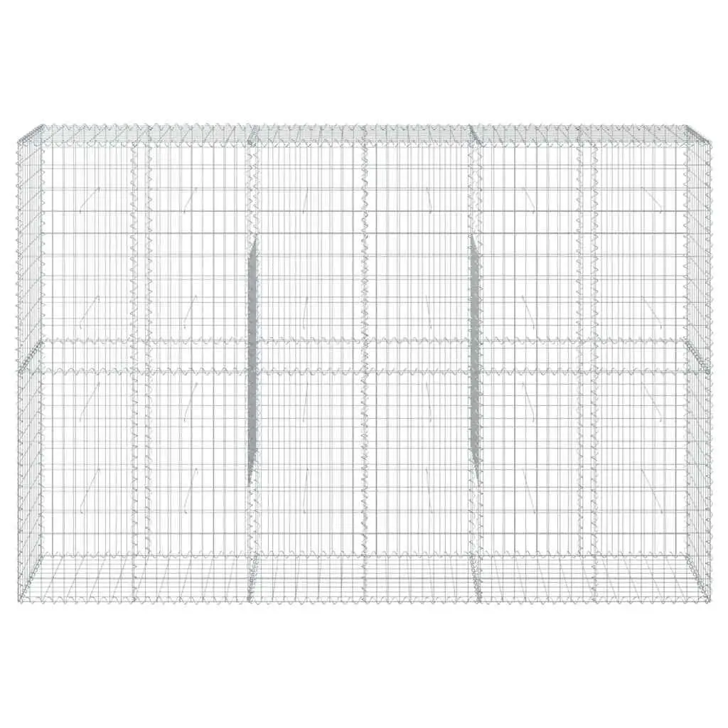 Gabion Basket 300x50x200 cm Silver Galvanised Iron for Landscaping Outdoor Decoration and Garden Structures