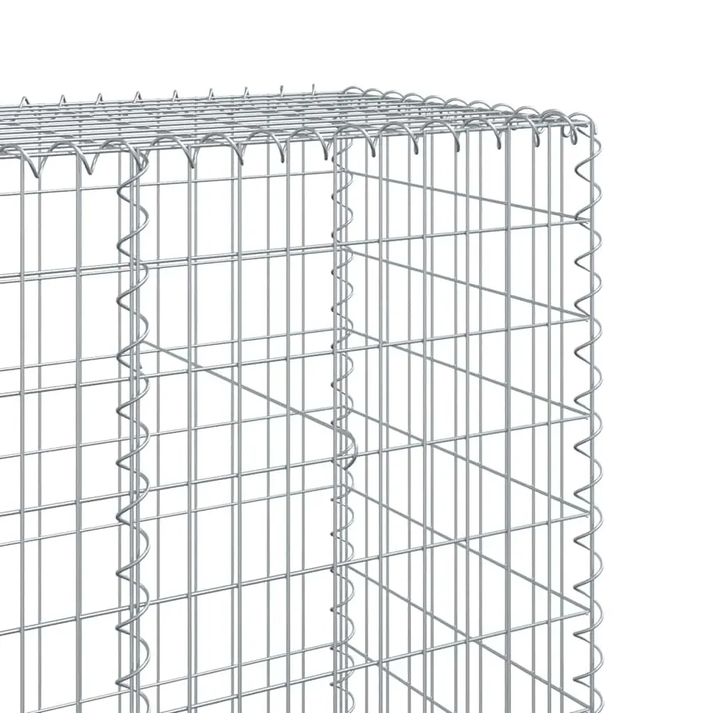 Gabion Basket 300x50x200 cm Silver Galvanised Iron for Landscaping Outdoor Decoration and Garden Structures