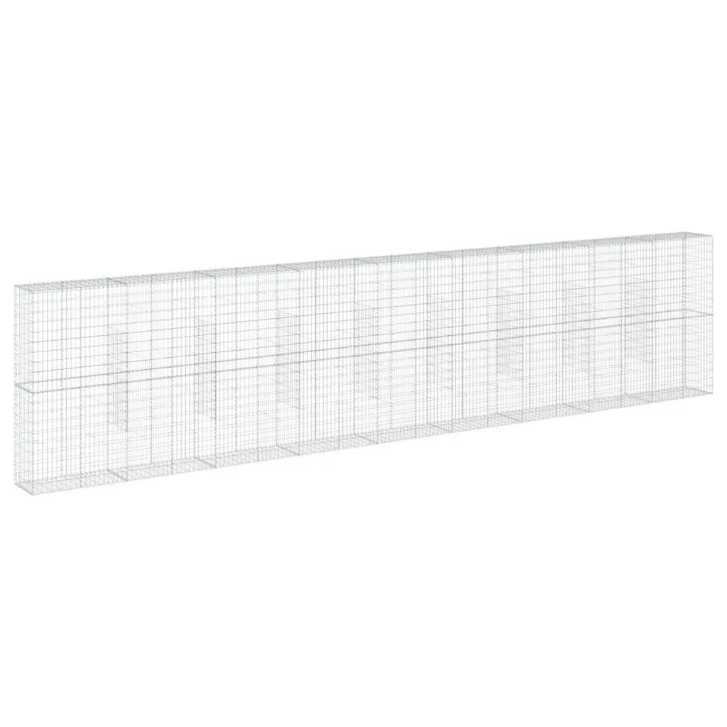 Gabion Basket 900x50x200cm for Garden Retaining Wall Silver Galvanised Iron Wire