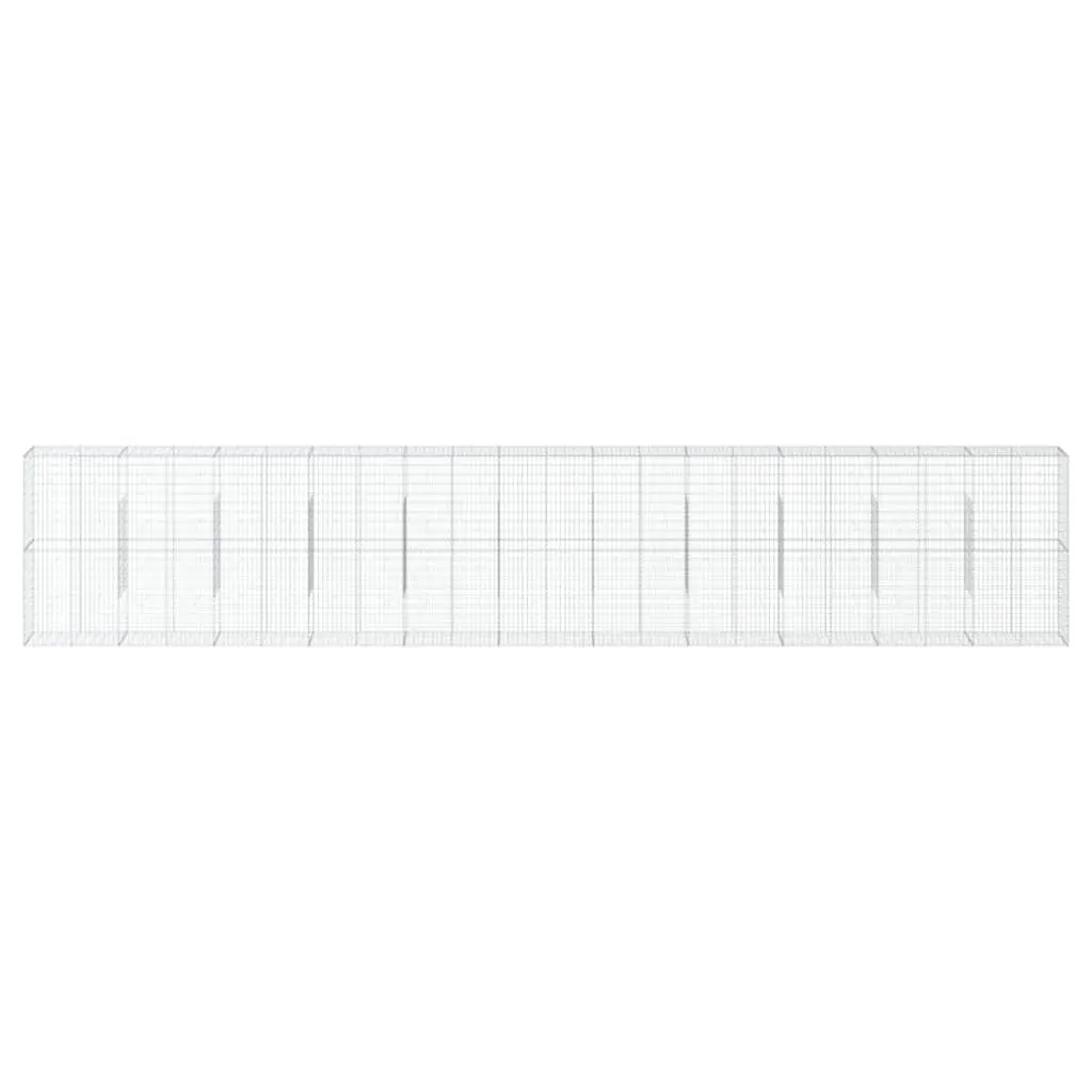 Gabion Basket 1100x50x200 cm Garden Retaining Wall Silver