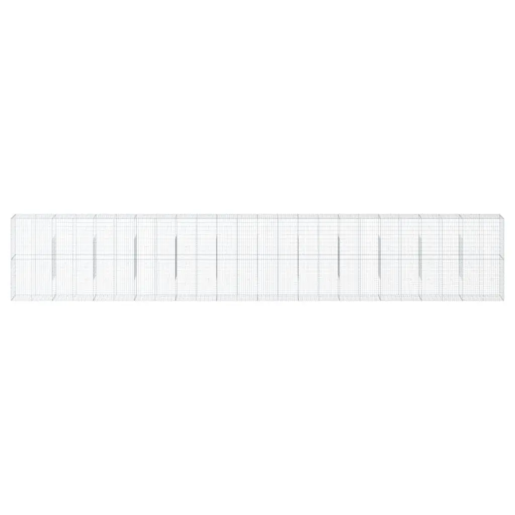 Gabion Basket Galvanised Iron Garden Retaining Wall 1200x50x200 cm Silver