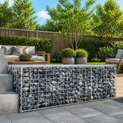 Reliable Gabion Basket with Cover 100x100x50 cm for Gardens