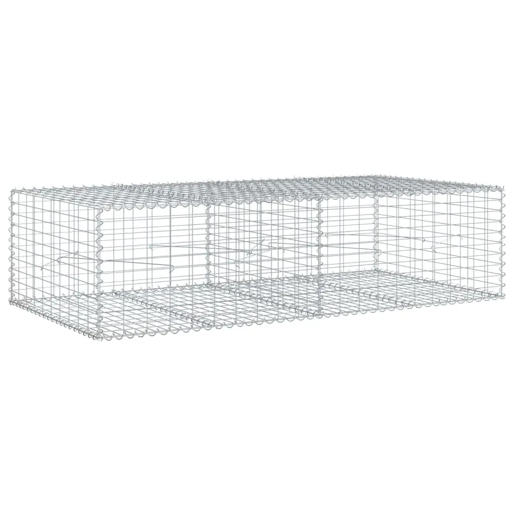 Gabion Basket 200x100x50 cm Metal Wire Garden Retaining Wall Silver