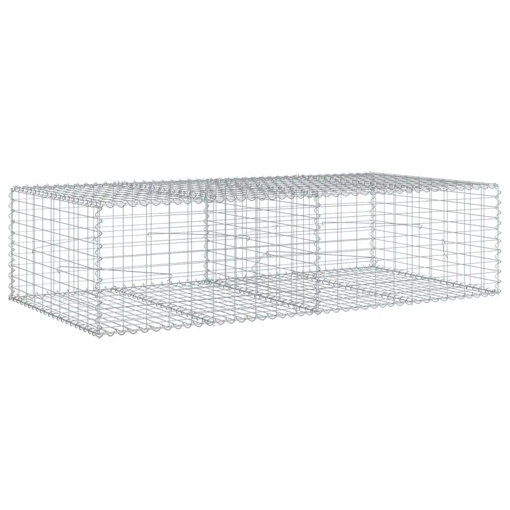 Gabion Basket 200x100x50 cm Metal Wire Garden Retaining Wall Silver