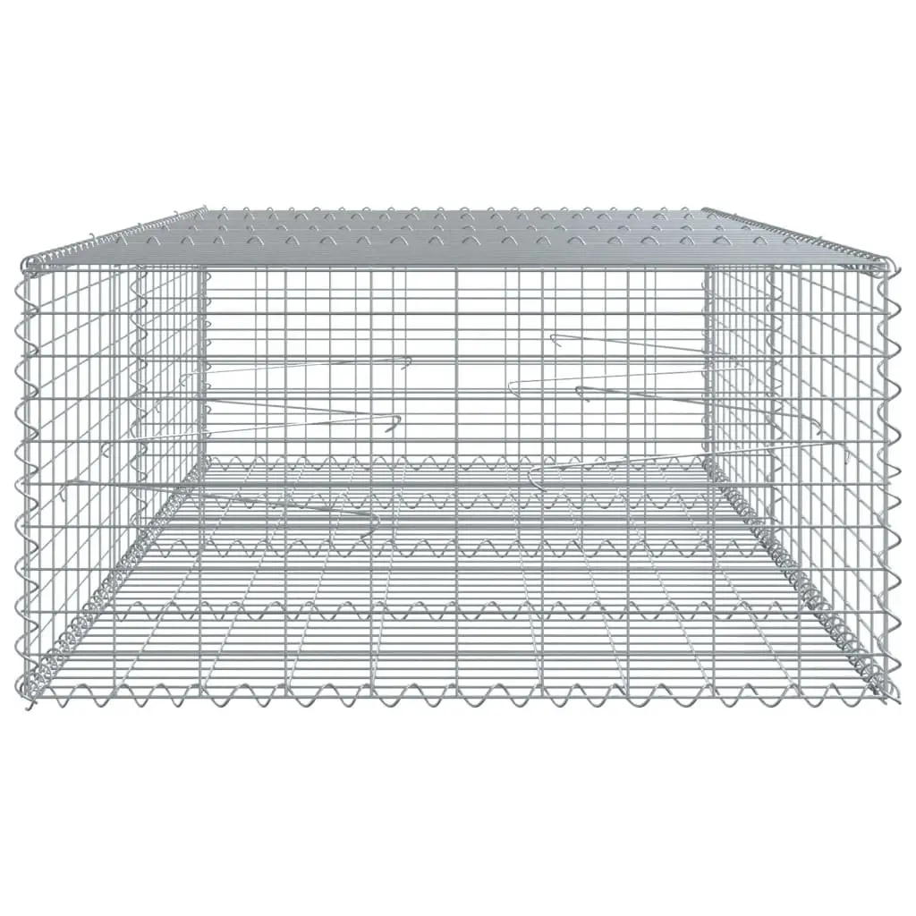 Gabion Basket 200x100x50 cm Metal Wire Garden Retaining Wall Silver