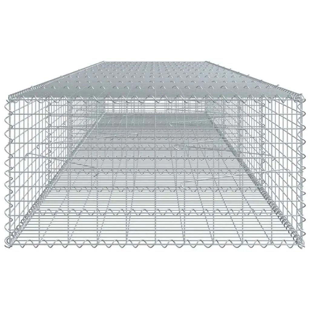 Gabion Basket 500x100x50 cm for Garden Retaining Wall Silver Galvanised Iron