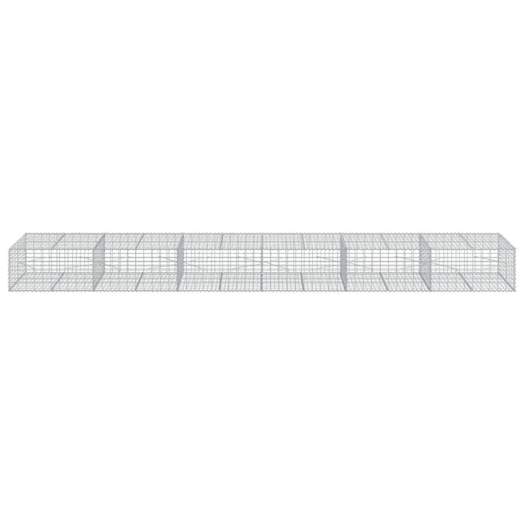 Gabion Basket 600x100x50 cm for Garden Retaining Silver Galvanised Iron Wire