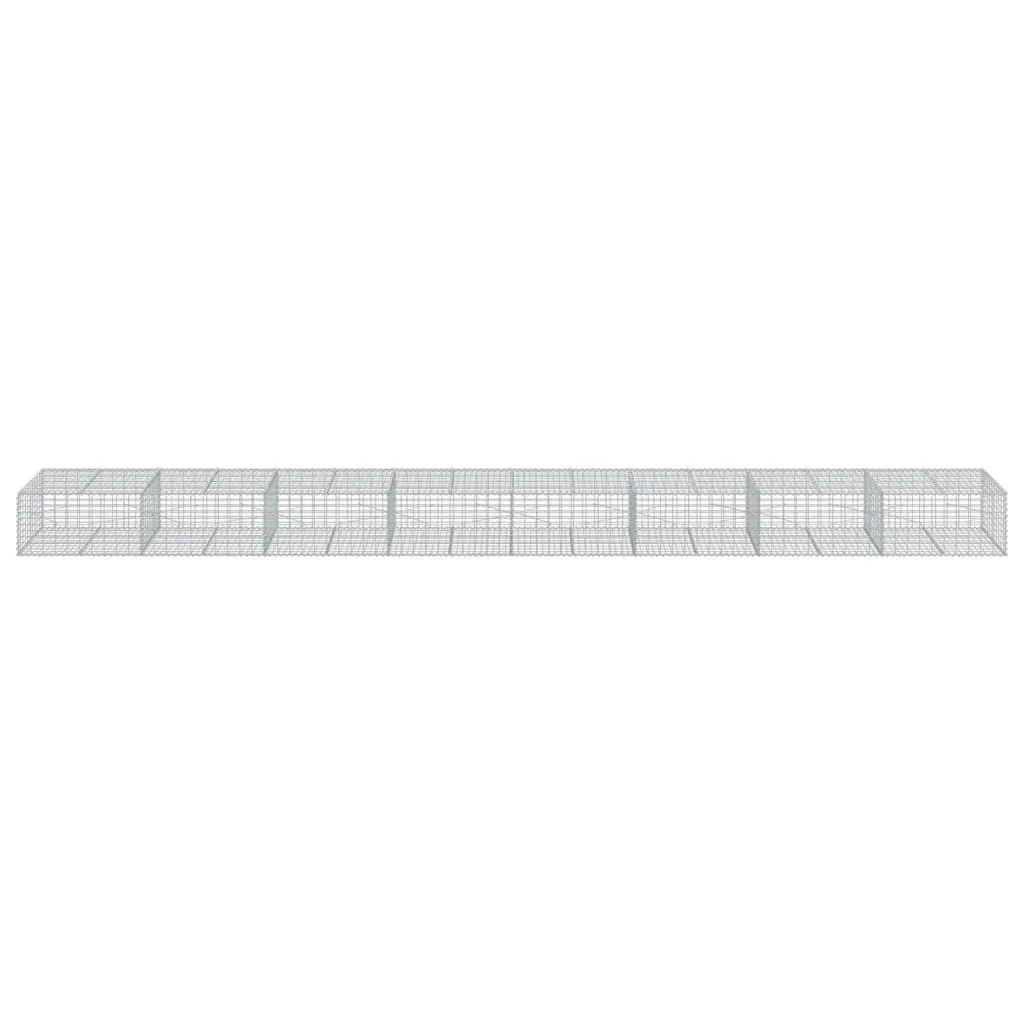 Gabion Basket 800x100x50 cm Silver Metal Wire Garden Retaining Wall