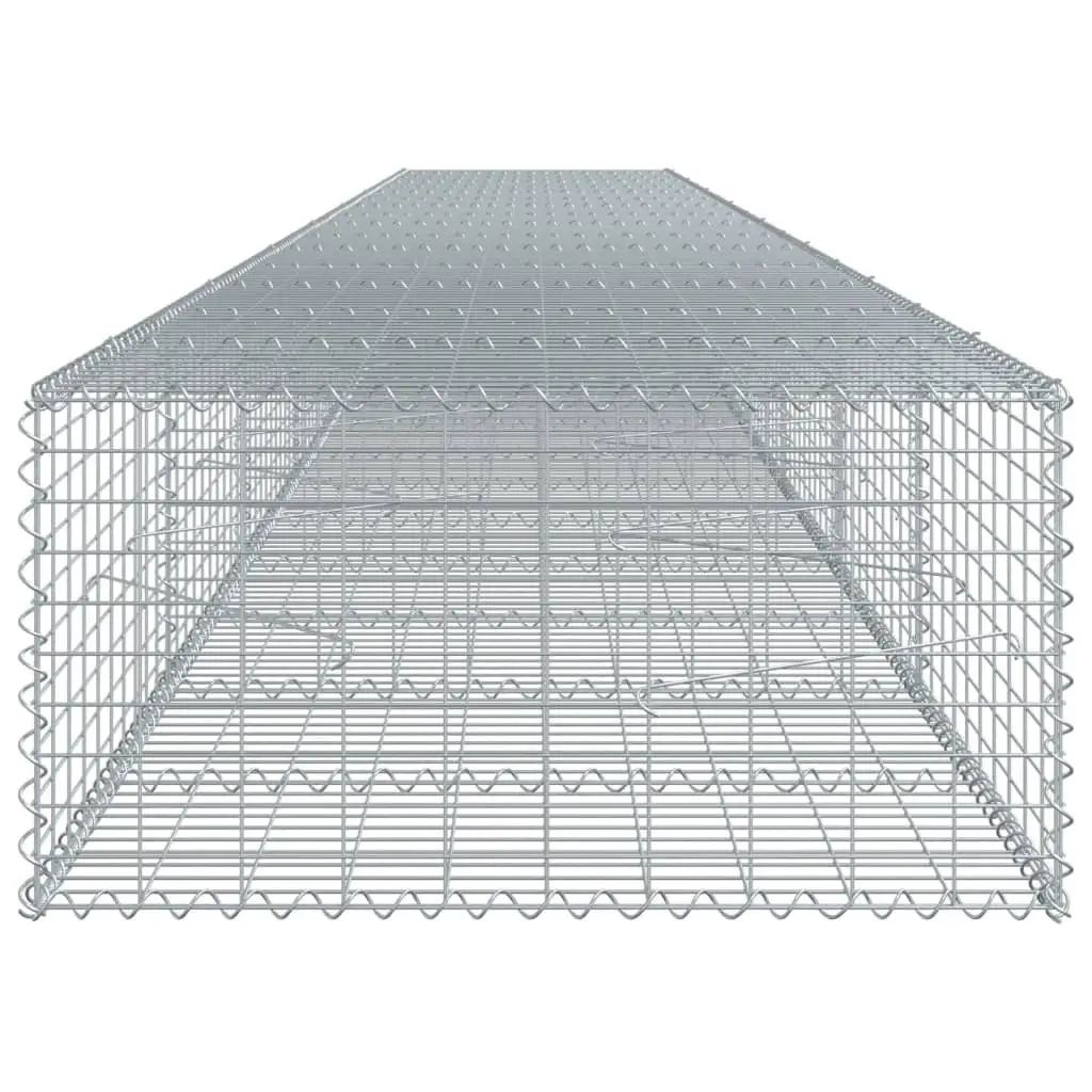 Gabion Basket 800x100x50 cm Silver Metal Wire Garden Retaining Wall