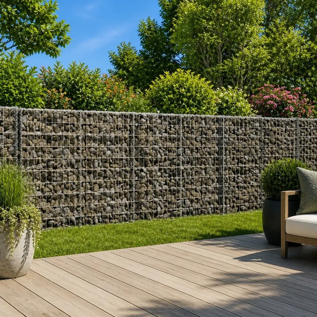 Gabion Basket 300x100x100 cm Garden Retaining Wall Decorative Cage Silver