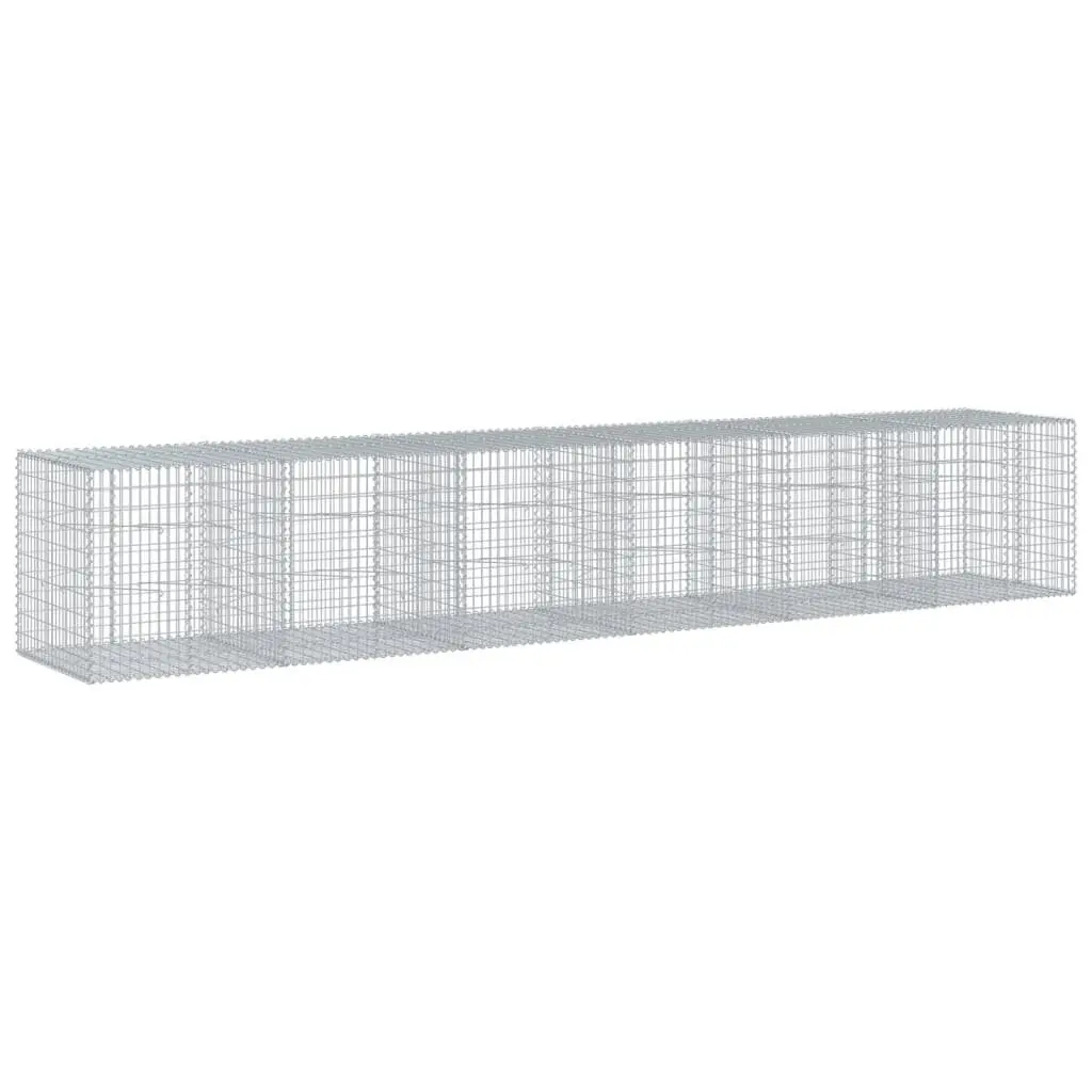 Gabion Basket 600x100x100 cm Garden Retaining Wall Silver Wire Cage