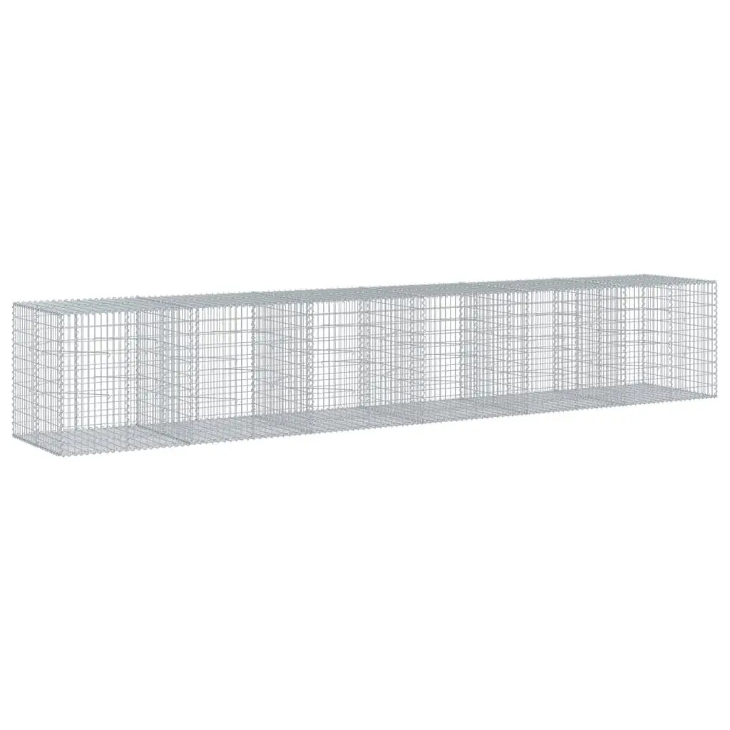 Gabion Basket 600x100x100 cm Garden Retaining Wall Silver Wire Cage