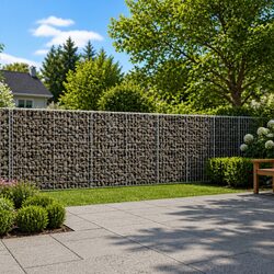 Gabion Basket with Cover 1150x100x100 cm Outdoor Garden Retaining Wall Decor