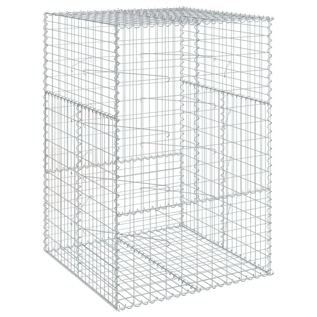 Gabion Basket 100x100x150 cm for Garden Landscaping Galvanised Iron Wire Silver